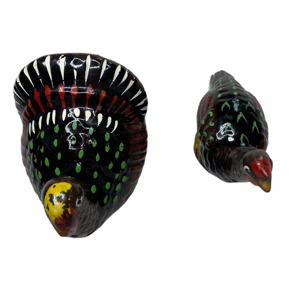 Vintage Redware Turkey Thanksgiving Salt And Pepper Shaker Set - Picture 4 of 7